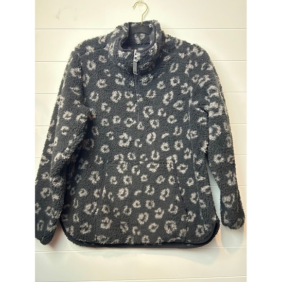 Jackets & Blazers - LIV Outdoor 1/4 Zip Sherpa Jacket Women's XL Black/Gray